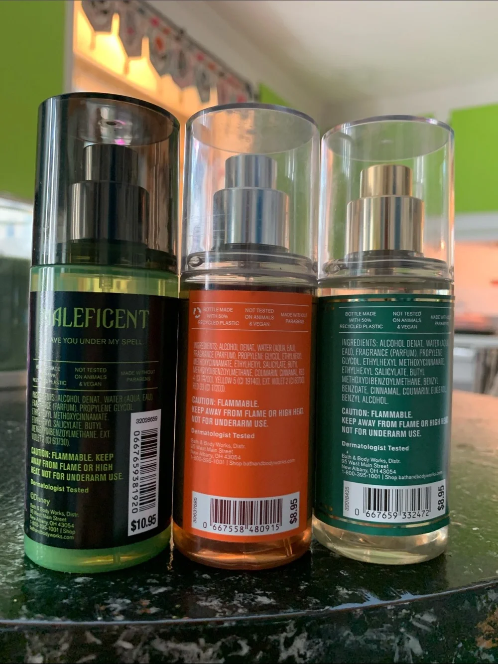 Set of 3Bath & Body Works 2.5fl Mists Pumpkin Pecan Waffles Maleficent, Carrot
